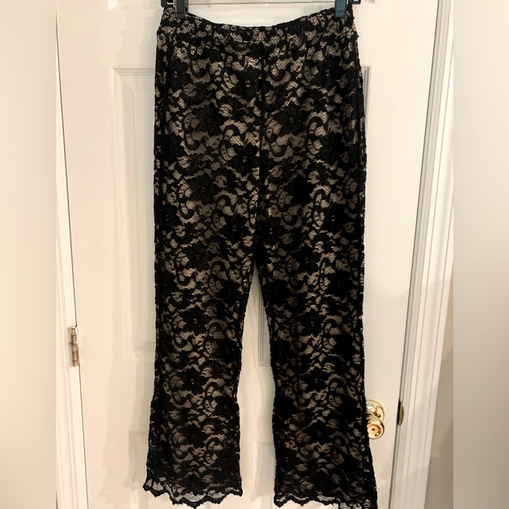 Black lace pants